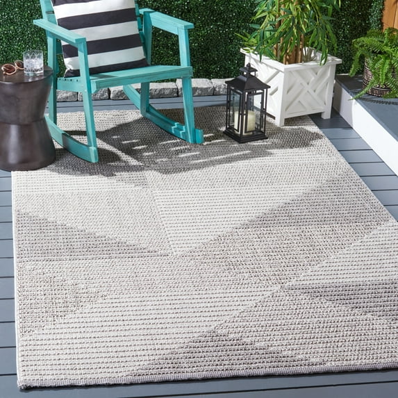 SAFAVIEH Global Rorie Abstract Area Rug, Light Grey/Grey, 9' x 12'