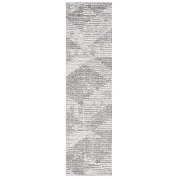 SAFAVIEH Global Rorie Abstract Runner Rug, Light Grey/Grey, 2'2" x 8'