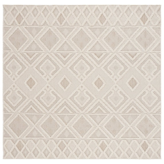 SAFAVIEH Global Saffron Diamond Area Rug, Beige/Ivory, 6'7" x 6'7" Square