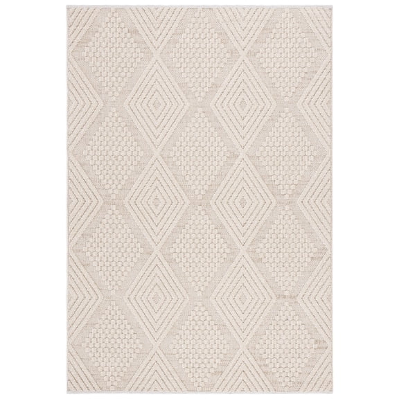 SAFAVIEH Global Zander Diamond Area Rug, Beige/Ivory, 6'7" x 6'7" Square