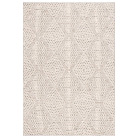 SAFAVIEH Global Zander Diamond Area Rug, Beige/Ivory, 9' x 12'