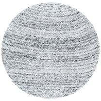 SAFAVIEH Glory Maksim Abstract Shag Area Rug, Ivory/Grey, 6' x 6' Round