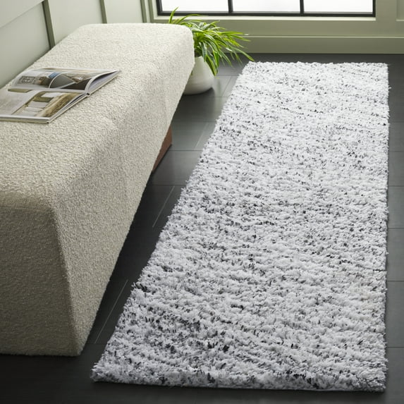 Safavieh Glory Maksim Abstract Shag Runner Rug, Ivory/Gray, 2'3" x 8'