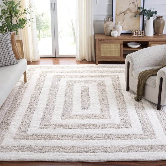 Safavieh Glory Veronica Geometric Shag Area Rug, Ivory/Beige, 8' x 10'