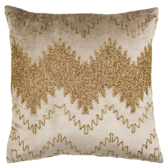 SAFAVIEH Gold Sparkle Striped Pillow, 18" x 18", Gold
