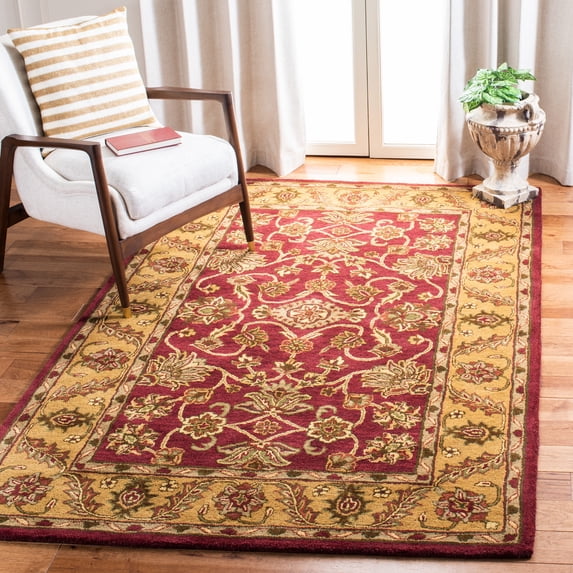 Safavieh Golden Jaipur Dreda Bordered Wool Area Rug, Burgundy/Gold, 12' x 18'