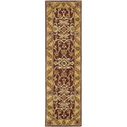 SAFAVIEH Golden Jaipur Dreda Border Wool Runner Rug, Burgundy/Gold, 2'3" x 12'