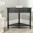 thumbnail image 1 of SAFAVIEH Gomez Solid Casual Corner Table With Storage Drawer, Distressed Black, 1 of 5