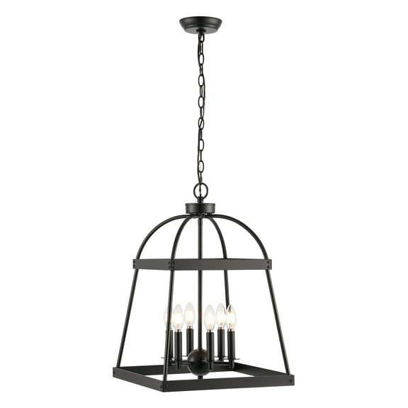 SAFAVIEH Gracyn 6-Light Glam Black Iron Chandelier