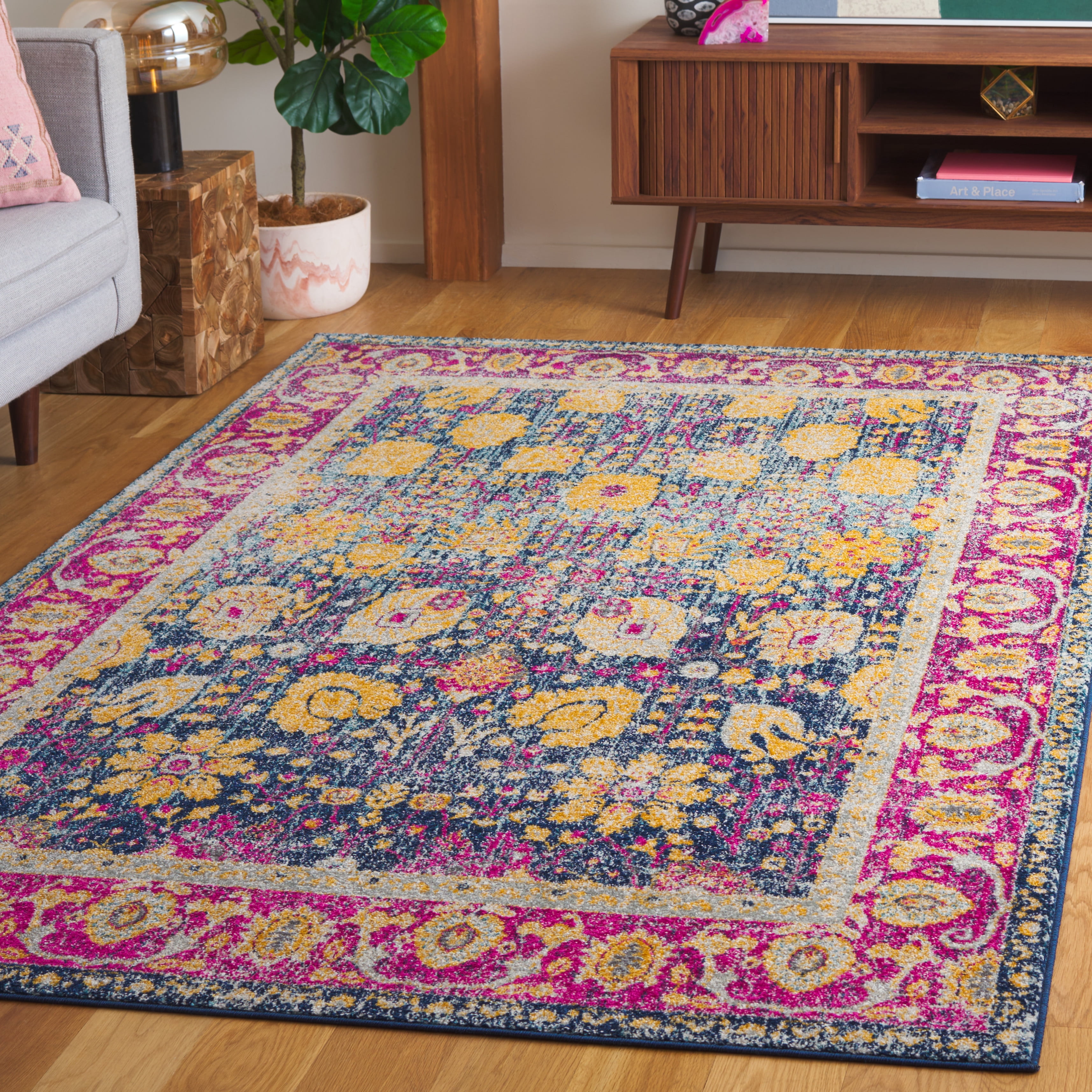 Safavieh Granada Blair Oriental Area Rug, Blue/Fuchsia, 5'1" x 7'6"