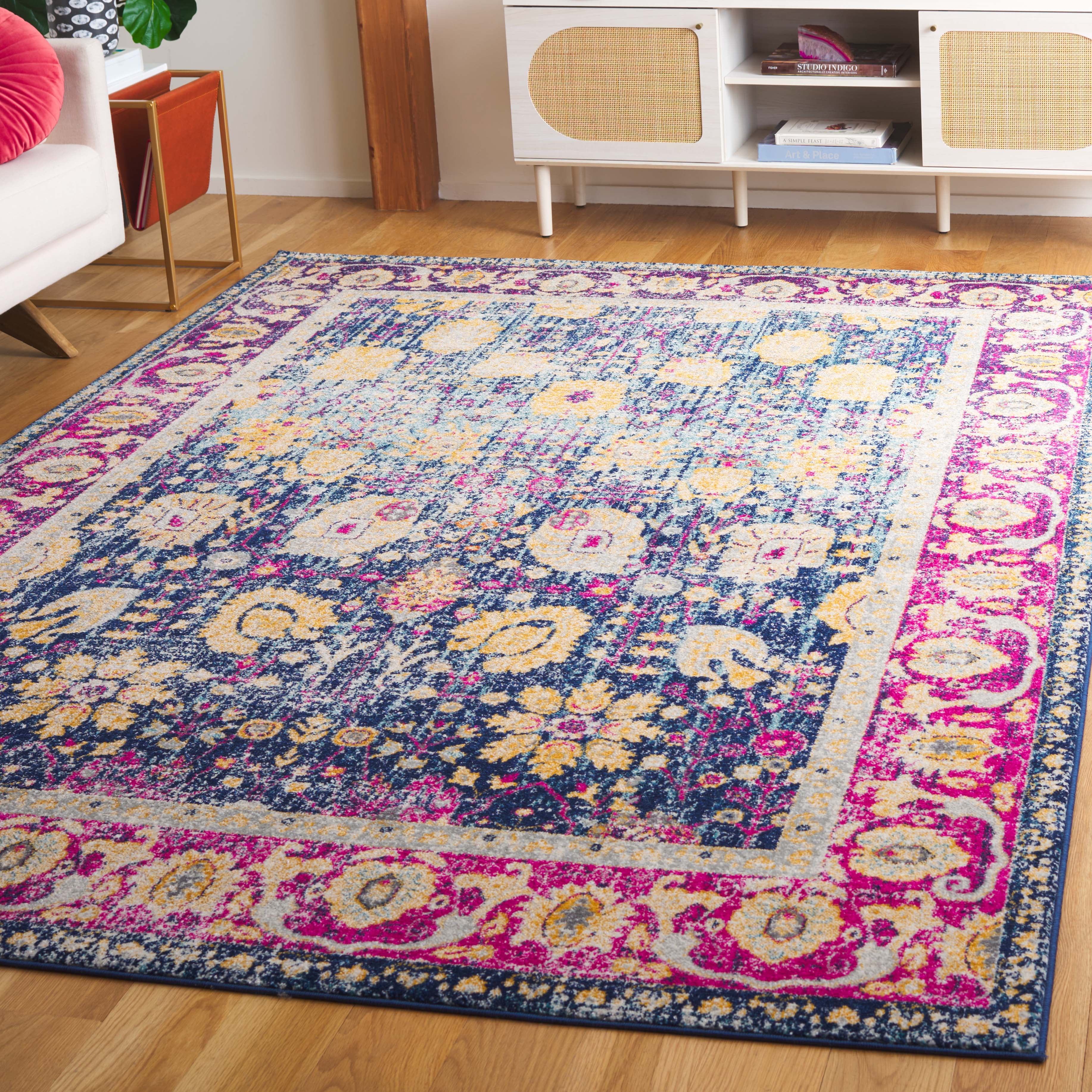 Safavieh Granada Blair Oriental Area Rug, Blue/Fuchsia, 6'7" x 9'