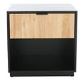 thumbnail image 1 of SAFAVIEH Grayden 1 Drawer Nightstand , Black Body/Natural Front Drawer (19.8 in. W x 17 in. D x 19.7 in. H), 1 of 14
