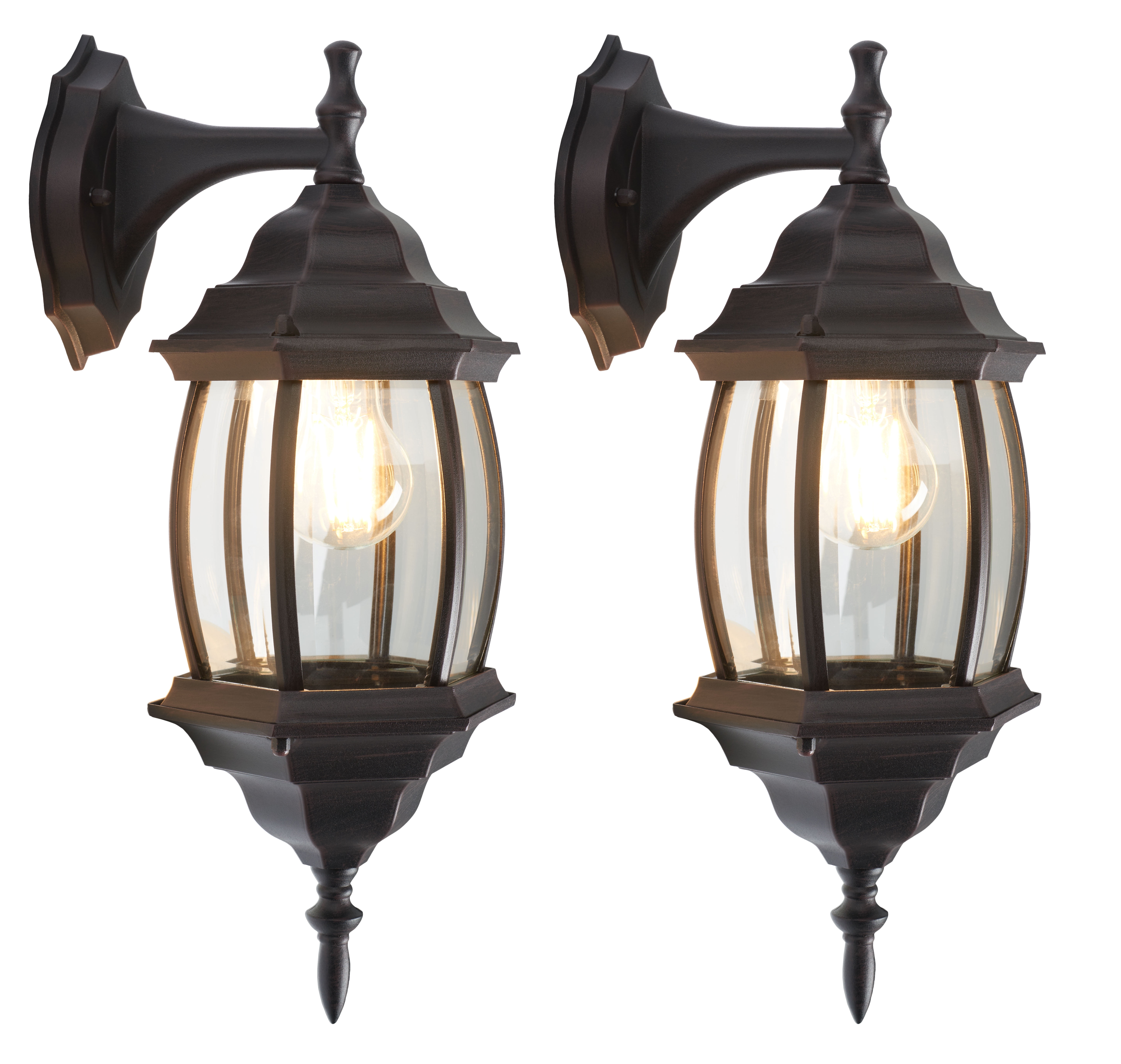 SAFAVIEH Grazia 2-Light A19 Oil Rubbed Bronze Steel Wall Sconce with Rust Shade, Set of 2