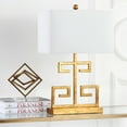 thumbnail image 1 of SAFAVIEH Greek Key 25 in. H Metallic Table Lamp, Gold, Set of 2, 1 of 7