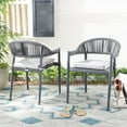 thumbnail image 1 of SAFAVIEH Greer Stackable Outdoor Patio Rope Chair, Grey, Set of 2, 1 of 7