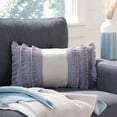 thumbnail image 1 of SAFAVIEH Grema Solid Pillow, 12" x 20", Light Grey/Periwinkle, 1 of 3