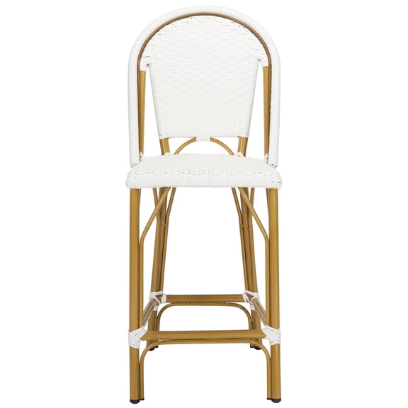 Safavieh Outdoor French Bistro Stacking Counter Stool Adult Stackable, White