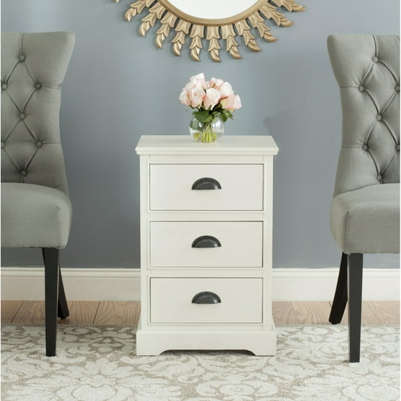 SAFAVIEH Griffin 3-Drawer Side Table White