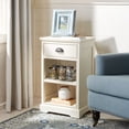 thumbnail image 1 of SAFAVIEH Griffin One Drawer Side Table White, 1 of 7