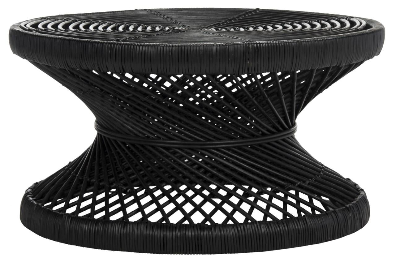 Urban Oasis 32'' Black Rattan Round Coffee Table