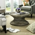 thumbnail image 1 of SAFAVIEH Grimson Round Large Bowed Wicker Coffee Table, Grey White Wash, 1 of 6