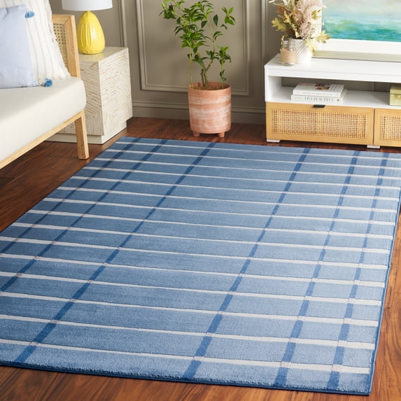 Safavieh Groove Alaina Geometric Striped Area Rug, Blue/Ivory, 6'7" x 6'7" Square