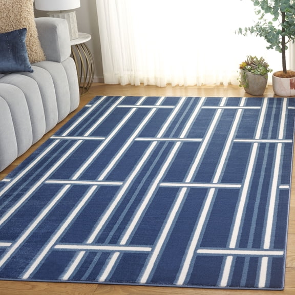 Safavieh Groove Drew Geometric Area Rug, Blue/Ivory, 5'3" x 7'6"