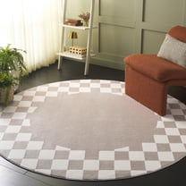 Safavieh Groove Eglantine Checkered Area Rug, Beige/Ivory, 6'7" x 6'7" Round
