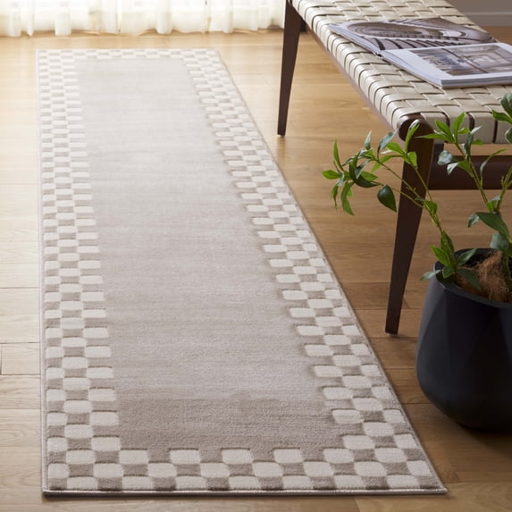Safavieh Groove Eglantine Checkered Runner Rug, Beige/Ivory, 2'3" x 8'