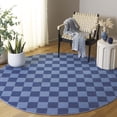 thumbnail image 1 of Safavieh Groove Ernesto Checkered Area Rug, Blue/Light Blue, 6'7" x 6'7" Round, 1 of 7