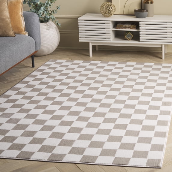 Safavieh Groove Ernesto Checkered Area Rug, Ivory/Beige, 4' x 6'