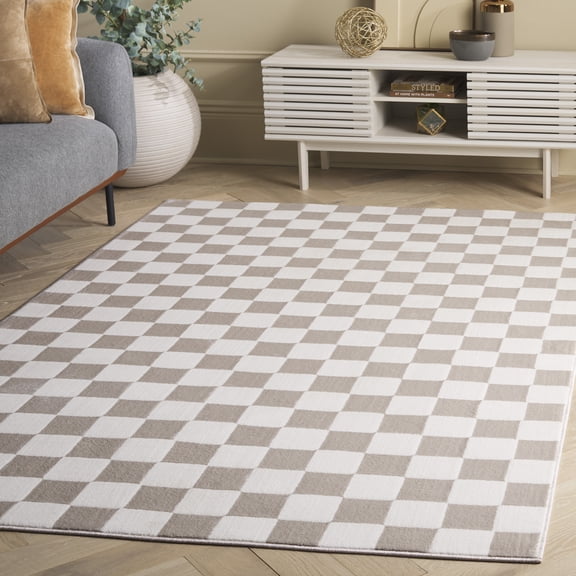 Safavieh Groove Ernesto Checkered Area Rug, Ivory/Beige, 6'7" x 6'7" Square