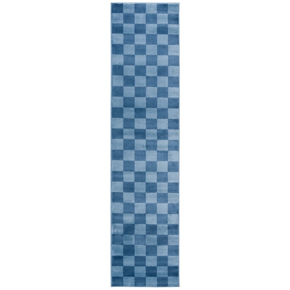 Safavieh Groove Ernesto Checkered Runner Rug, Blue/Light Blue, 2'3" x 8'