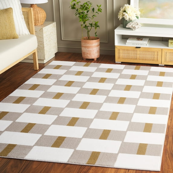 Safavieh Groove Keane Geometric Area Rug, Ivory/Gold, 5'3" x 7'6"