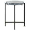 thumbnail image 1 of SAFAVIEH Gustavia 23" Round End Table, Grey Marble/Black, 1 of 8