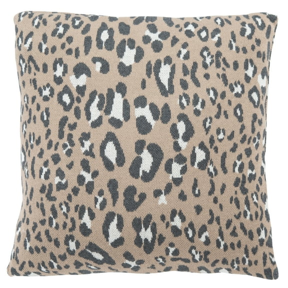 SAFAVIEH Gwynn Leopard Print Accent Pillow, 18" x 18", Beige/Black