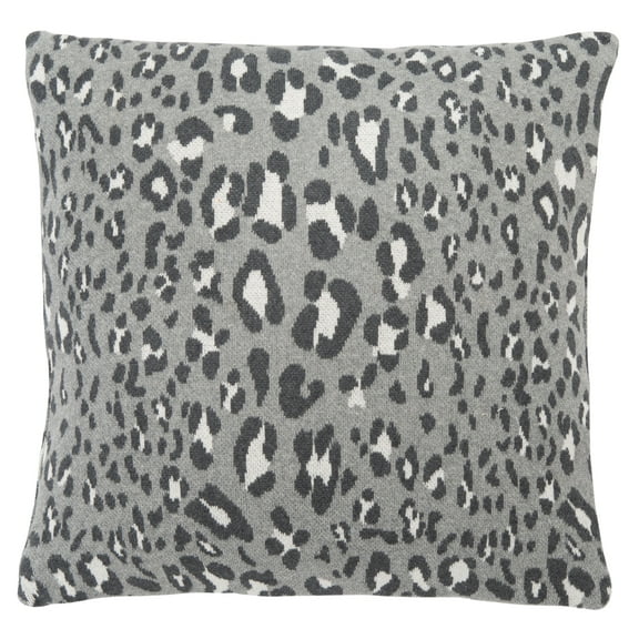 SAFAVIEH Gwynn Leopard Print Accent Pillow, 18" x 18", Grey/Black
