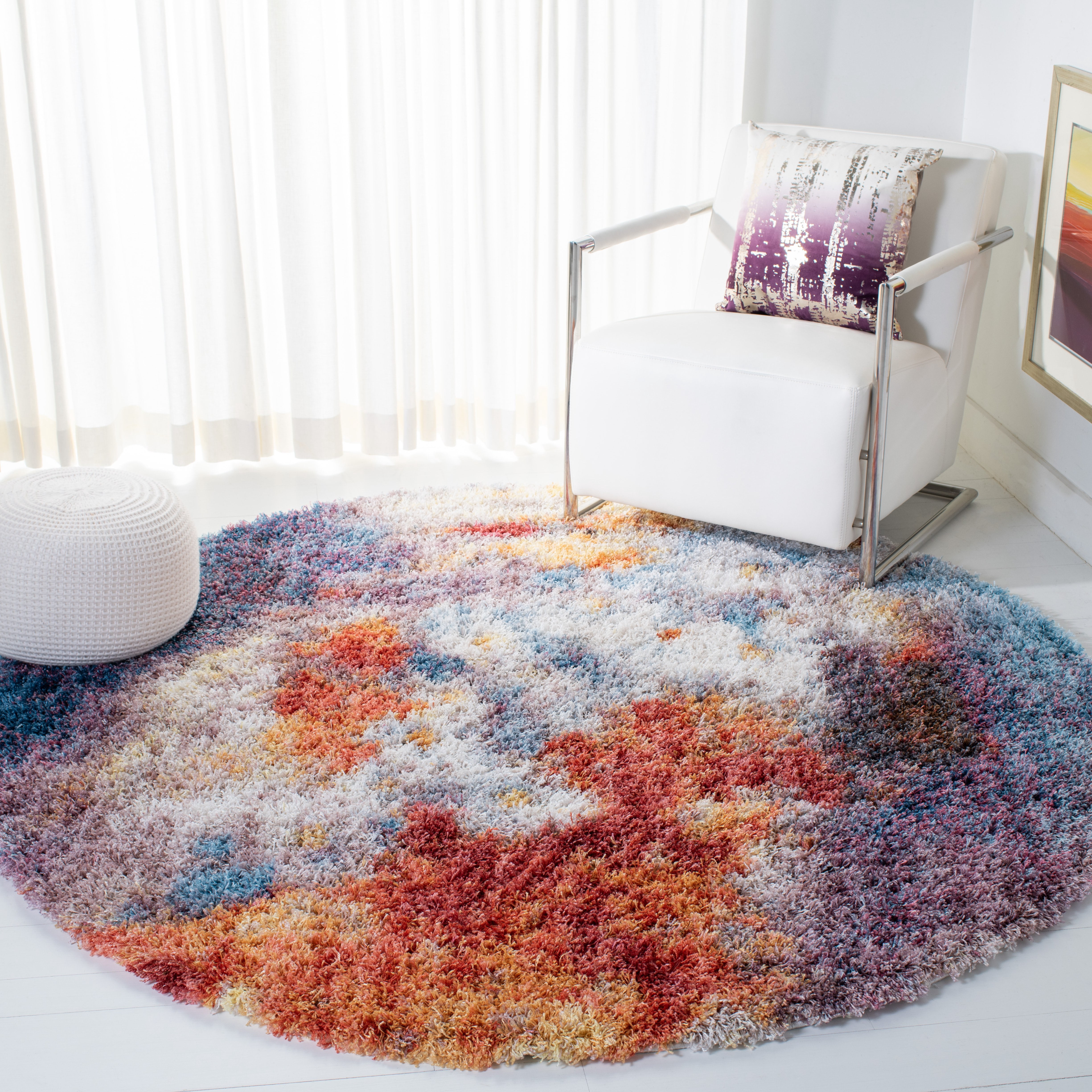 Safavieh Gypsy Ulric Abstract Area Rug, Rust/Ivory, 5'1" x 5'1" Round