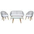 thumbnail image 1 of SAFAVIEH Halcott Outdoor Patio 4 Piece Conversation Set, Grey/White, 1 of 12