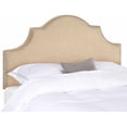 thumbnail image 1 of SAFAVIEH Hallmar Classic Elegant Upholstered Headboard, King, Hemp/Silver Nails, 1 of 2