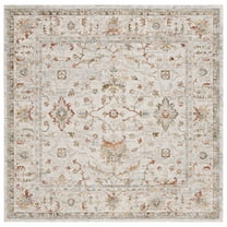 SAFAVIEH Hamilton Arielle Oriental Polyester Area Rug, Ivory/Rust, 6'7" x 6'7" Square
