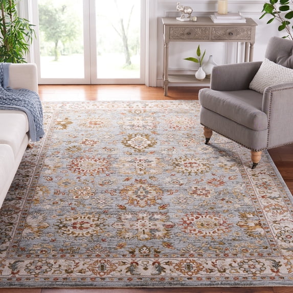 Safavieh Hamilton Denny Oriental Polyester Area Rug, Blue/Ivory, 9' x 12'