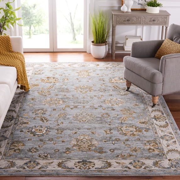 Safavieh Hamilton Finnian Oriental Polyester Area Rug, Blue/Gold, 9' x 12'