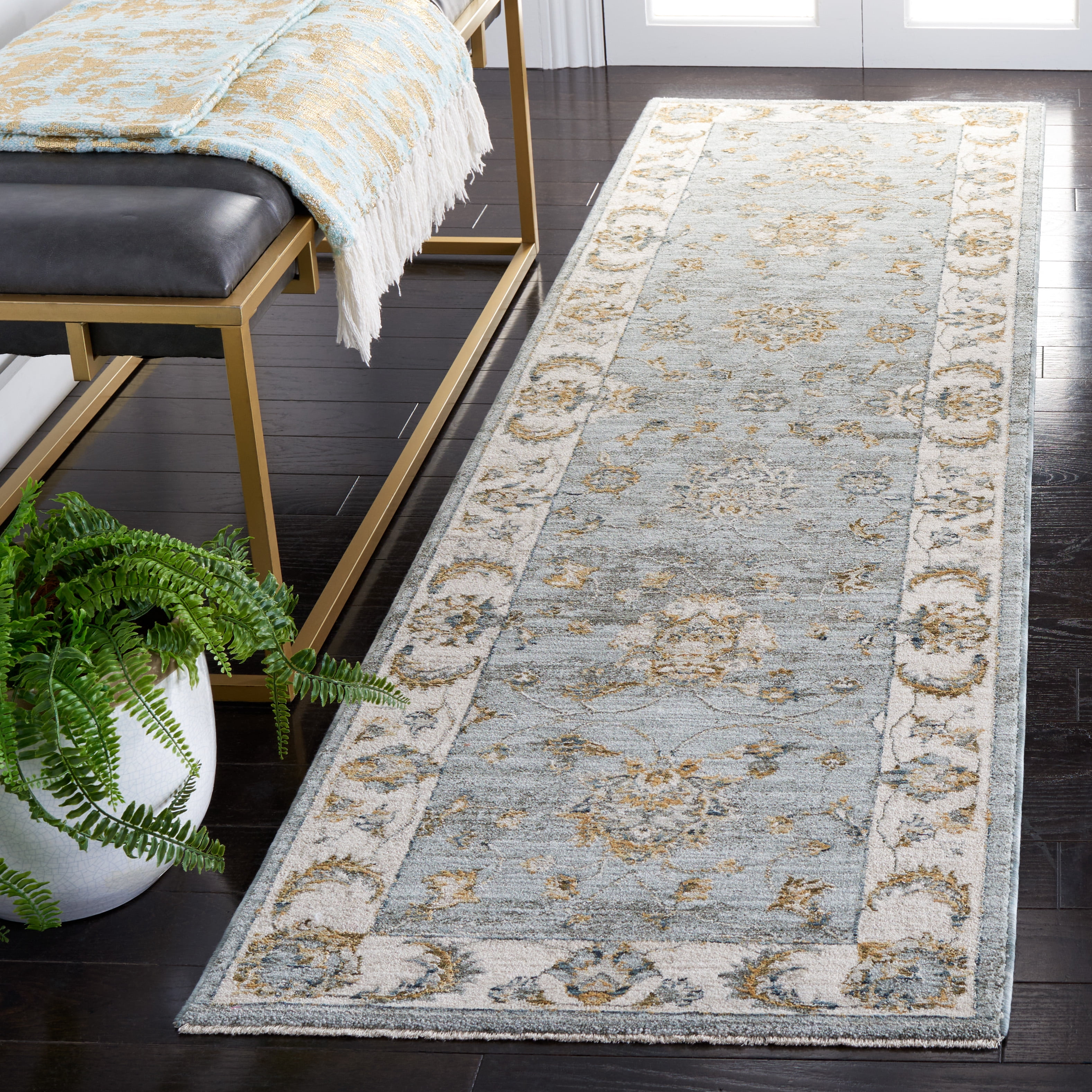 Polyester Runner Rugs Safavieh Hamilton Finnian Oriental Polyester Runner Rug, Blue/Gold, 2'2 ...