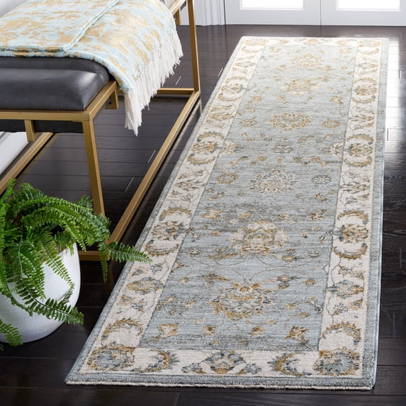 Safavieh Hamilton Finnian Oriental Polyester Runner Rug, Blue/Gold, 2'2" x 8'