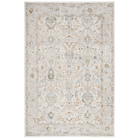 SAFAVIEH Hamilton Leo Oriental Polyester Area Rug, Grey/Blue, 8' x 10'