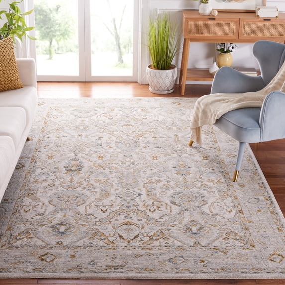 Safavieh Hamilton Leo Oriental Polyester Area Rug, Gray/Blue, 9' x 12'