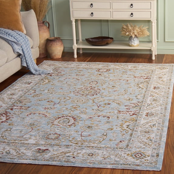 Safavieh Hamilton Meridith Oriental Polyester Area Rug, Blue/Gold, 4' x 6'