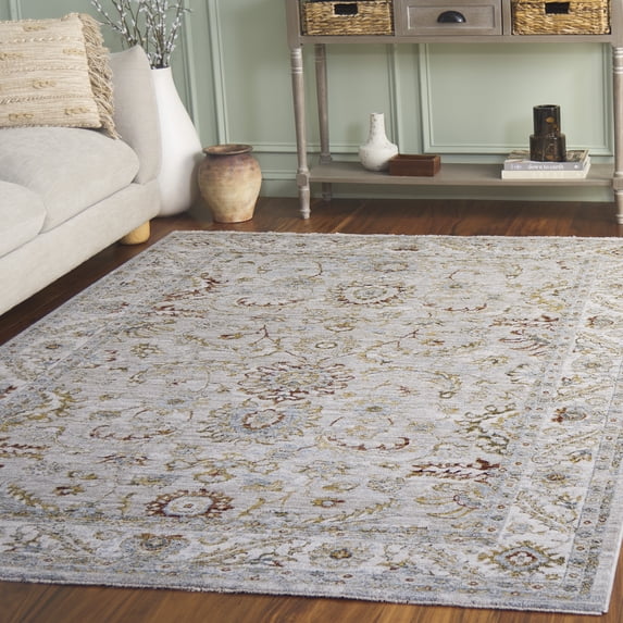 Safavieh Hamilton Meridith Oriental Polyester Area Rug, Gray/Gold, 4' x 6'