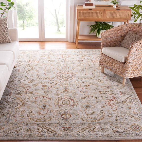 Safavieh Hamilton Meridith Oriental Polyester Area Rug, Gray/Gold, 9' x 12'